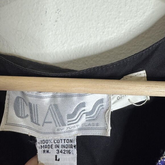 vtg Class by Just Class Vest Womens Large Multicolor Floral Batik Beaded Button - Picture 4 of 9